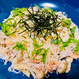 糖質オフでヘルシー♪しらたきの明太子スパゲティ